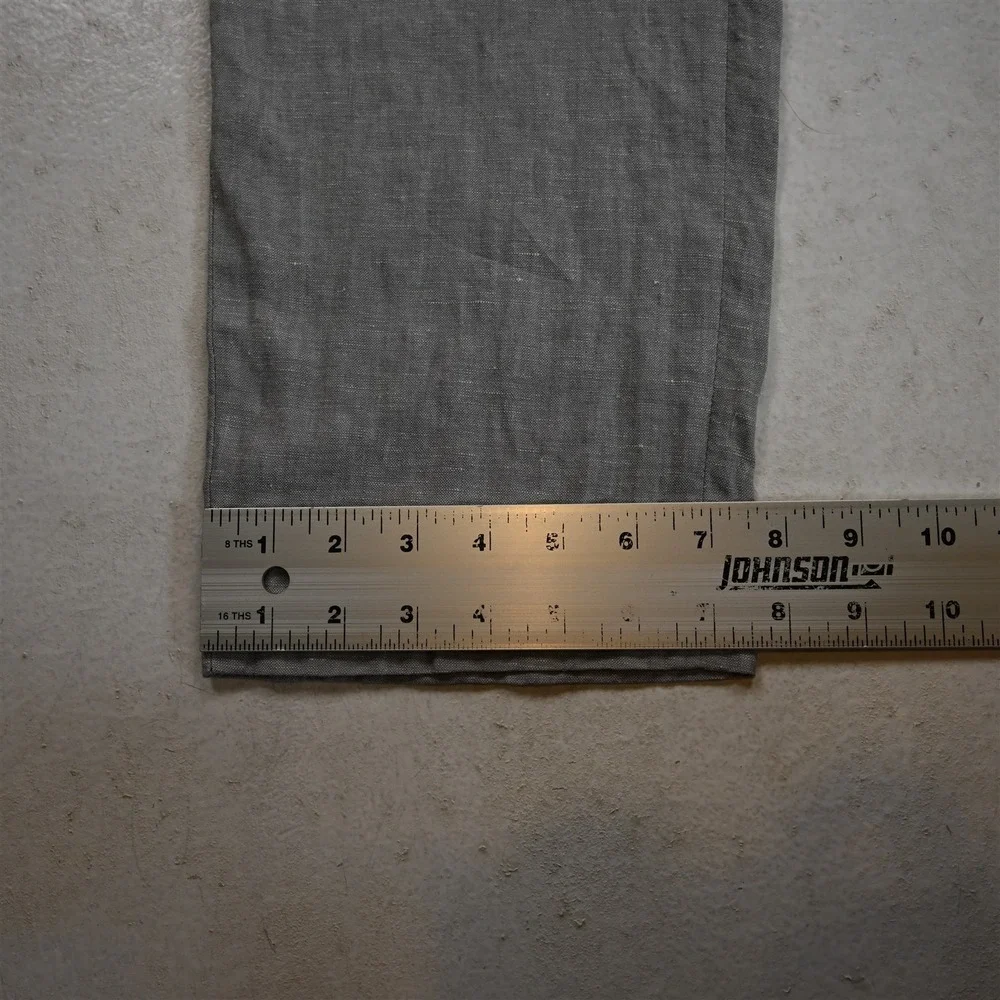 Joseph Abboud 32x30 Gray 100% Linen Flat Front Classic Straight Dress Mens Pants